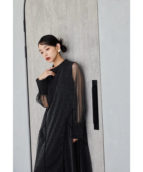 niana ドレス ラメチュールAラインドレス マタニティ 妊婦 結婚式 二次会 同窓会 成人式 パーティードレス オケージョンドレス お呼ばれワンピース - 画像 (8)