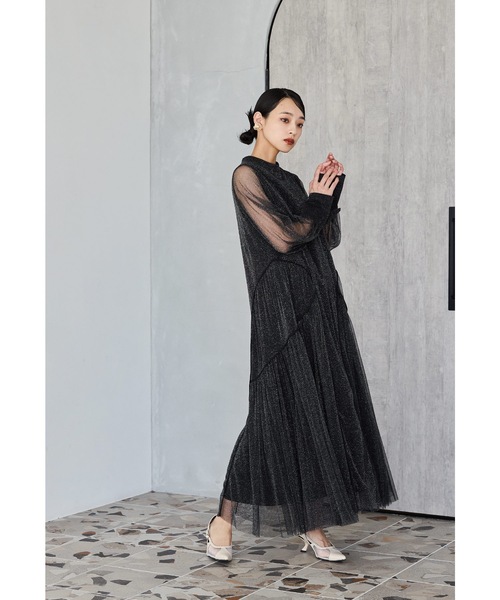 niana ドレス ラメチュールAラインドレス マタニティ 妊婦 結婚式 二次会 同窓会 成人式 パーティードレス オケージョンドレス お呼ばれワンピース - 画像 (9)