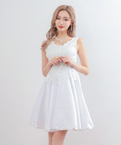 myMinette ワンピース キャバドレスクラシカルハイウエスト切替フレアノースリーブプチプラフレアミニドレス (Mサイズ)