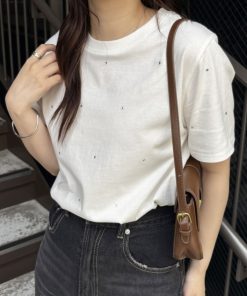 GeeRA tシャツ 「夏にぴったり。」綿100％ラインストーンドット半袖Ｔシャツ レディース