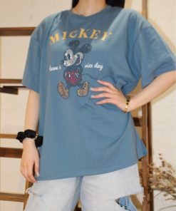 Disney tシャツ 「DISNEY/ディズニー」ラインストーン半袖Ｔシャツ　ミッキーマウス レディース メンズ