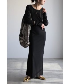 Bonjour Sagan 「Bonjour Sagan」 ニットワンピース FREE ブラック レディース