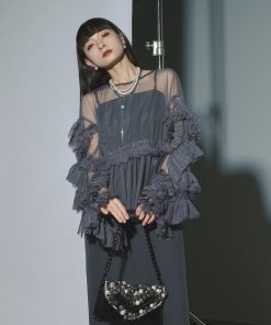 Ezick ドレス Elegant volume sleeves　セットキャミドレス