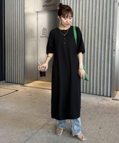 Discoat 「DISCOAT」 半袖ワンピース MEDIUM ブラック レディース