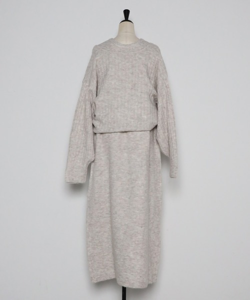 Bonjour Sagan 「Bonjour Sagan」 ニットワンピース FREE チャコールグレー レディース - 画像 (3)