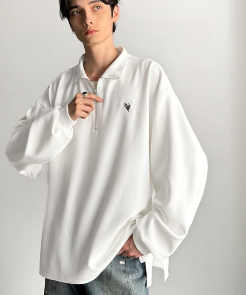 Java tシャツ 「JaVaジャバコラボ」「素材で魅せる。」刺繍入りダンボール素材ジップTシャツ(長袖) メンズ レディース - 画像 (2)