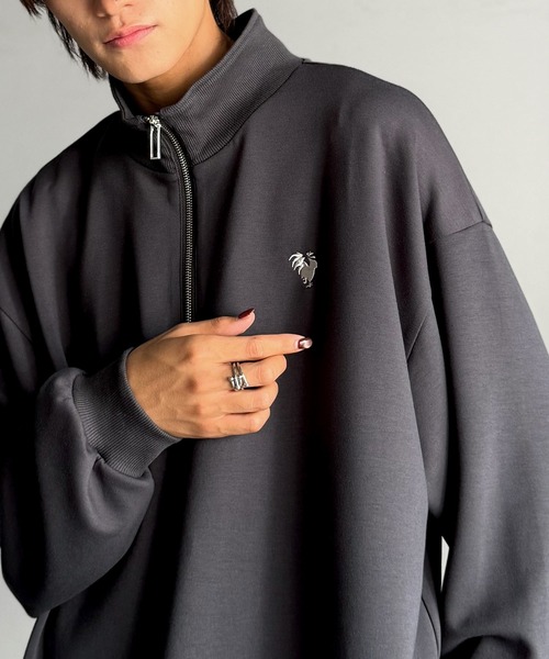 Java tシャツ 「JaVaジャバコラボ」「素材で魅せる。」刺繍入りダンボール素材ジップTシャツ(長袖) メンズ レディース - 画像 (4)