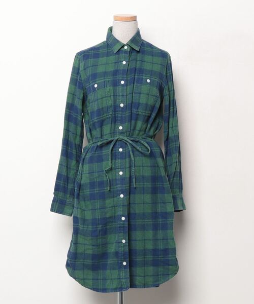 FREAK'S STORE 「FREAK'S STORE」 チェック柄シャツワンピース FREE グリーン レディース