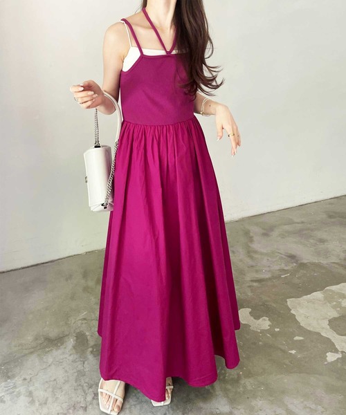 GeeRA 「GeeRA」 キャミソールワンピース X-LARGE ピンク レディース