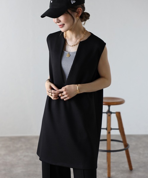 Bonjour Sagan 「Bonjour Sagan」 ノースリーブワンピース FREE ブラック レディース