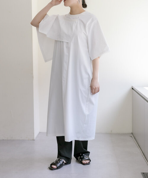 ear PAPILLONNER 「ear PAPILLONNER」 半袖ワンピース FREE サックスブルー レディース - 画像 (4)