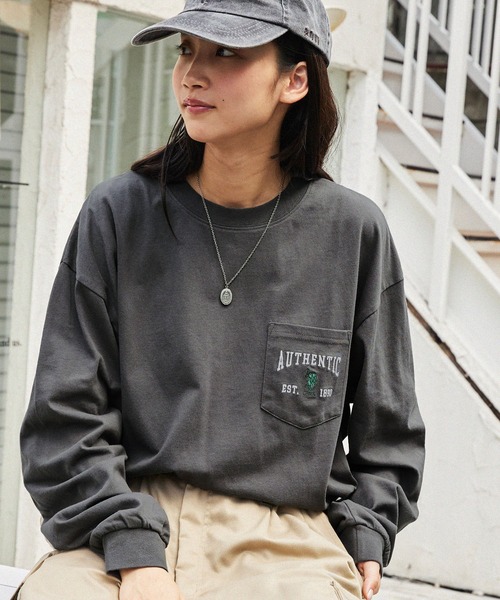 MONO-MART 「MONO-MART」 「U.S.POLO ASSN.」長袖カットソー L チャコールグレー レディース