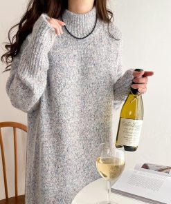 classicalelf 「classicalelf」 ニットワンピース MEDIUM ピンクベージュ レディース