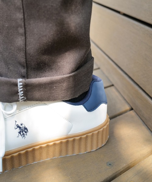 U.S. POLO ASSN. スニーカー 「U.S. ASSN./ユーエスポロアッスン」厚底ボリュームソール ワンポイント ローカットスニーカー メンズ レディース - 画像 (4)
