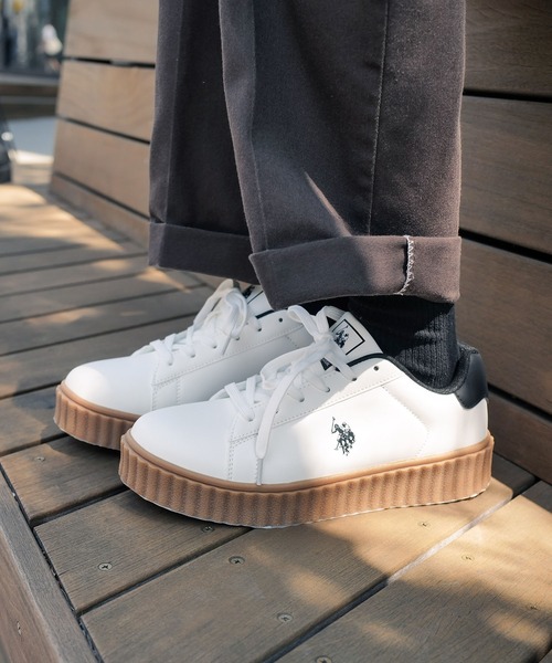 U.S. POLO ASSN. スニーカー 「U.S. ASSN./ユーエスポロアッスン」厚底ボリュームソール ワンポイント ローカットスニーカー メンズ レディース - 画像 (2)