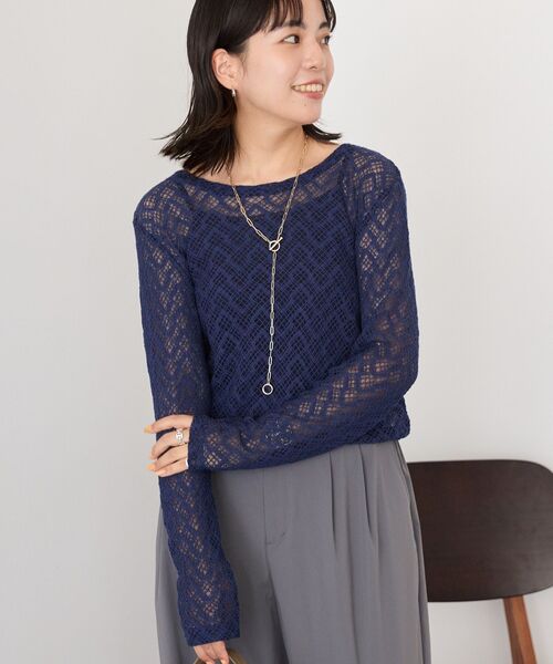 AMERICAN HOLIC tシャツ レース長袖プルオーバー レディース - 画像 (4)