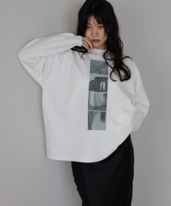 ENC tシャツ smooth touch photo print long sleeve T-shirt / スムースタッチフォトプリントロンT レディース