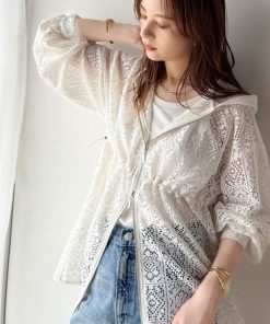 Java 「Java」 ジップアップパーカー LARGE アイボリー レディース