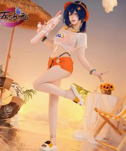 五次元　ゼンレスゾーンゼロ　コスプレ　繩匠鈴　リン　夏色ブルースカイ　水着　※ウィッグ　靴　追加可　