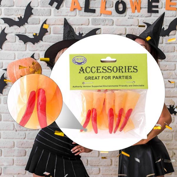 魔女の爪 フィンガーネイル ロング魔女の指 ドレスアップ ステージショー バー用 1.5cmx6cm 10個
