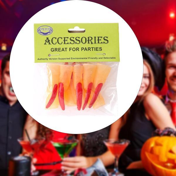 魔女の爪 フィンガーネイル ロング魔女の指 ドレスアップ ステージショー バー用 1.5cmx6cm 10個 - 画像 (2)