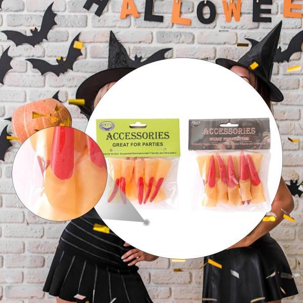 魔女の爪 フィンガーネイル ロング魔女の指 ドレスアップ ステージショー バー用 1.5cmx6cm 10個 - 画像 (7)