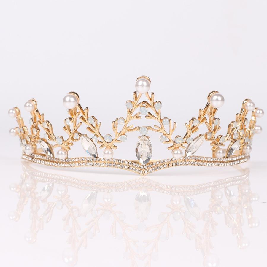 ティアラ ウエディング コスプレ 髪飾り 花嫁 結婚式 ヘッドドレス ブライダル パーティー 二次会 ヘアアクセサリー キラキラ - 画像 (2)