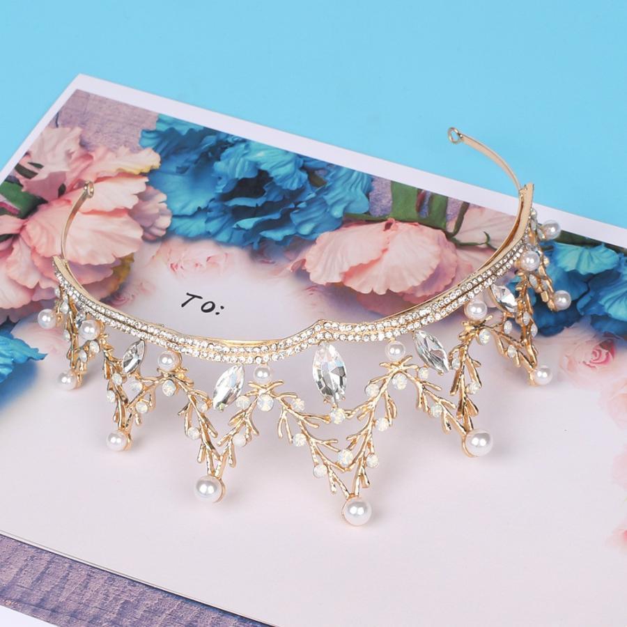 ティアラ ウエディング コスプレ 髪飾り 花嫁 結婚式 ヘッドドレス ブライダル パーティー 二次会 ヘアアクセサリー キラキラ - 画像 (7)