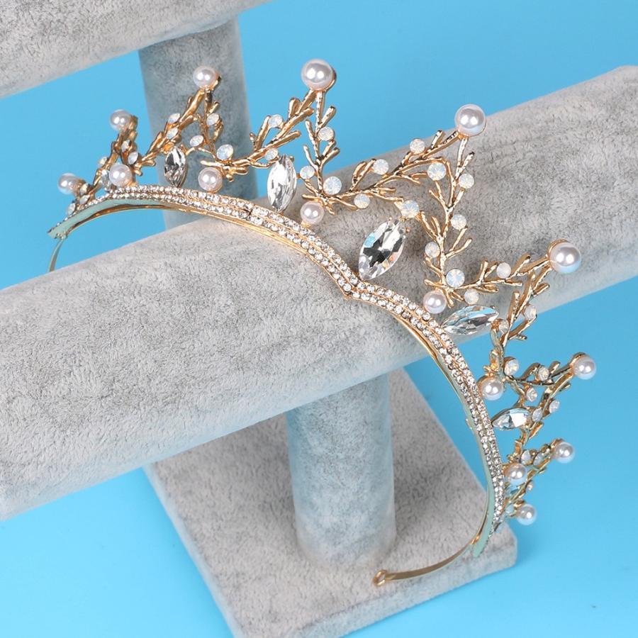 ティアラ ウエディング コスプレ 髪飾り 花嫁 結婚式 ヘッドドレス ブライダル パーティー 二次会 ヘアアクセサリー キラキラ - 画像 (8)