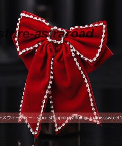 ウエディング ヘッドドレス リボン 赤 ヘアピン 髪留め 髪飾り 花嫁 ウェディング 結婚式 発表会 演奏会 披露宴 ブライダル パーティー 二次会 アクセサリー