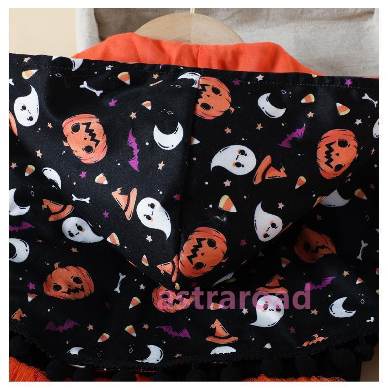 衣装 女の子 子供ドレス チュール ワンピース ベビー 赤ちゃん マント ポンチョ 猫 悪魔 天使 幽霊 柄 カボチャ 服 こうもり 南瓜 海賊 変装 演出服 - 画像 (5)