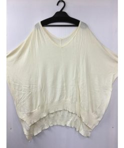 NANO universe ナノユニバース　アイボリー 幅広ニット