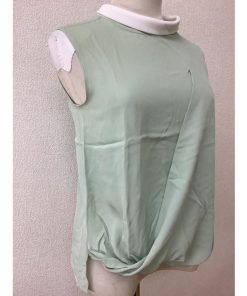ジル・サンダー (JIL SANDER)　若草色ブラウス アセテートとシルク サイズ36