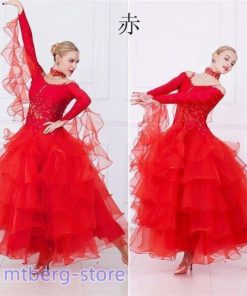 5カラー 社交ダンス 衣装 モダンドレス ラテンドレス ラテン 社交ダンスドレス 大きい裾 S~3XL ダンス 練習服 舞台