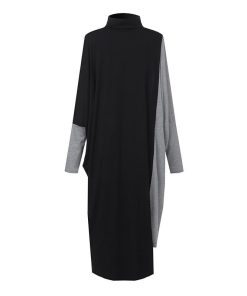 ニットワンピースレディース 大人 ロング丈 ニット ワンピース ハイネック マタニティ 長袖 体型カバー ゆったり 可愛い かわいい おしゃれ 綺麗