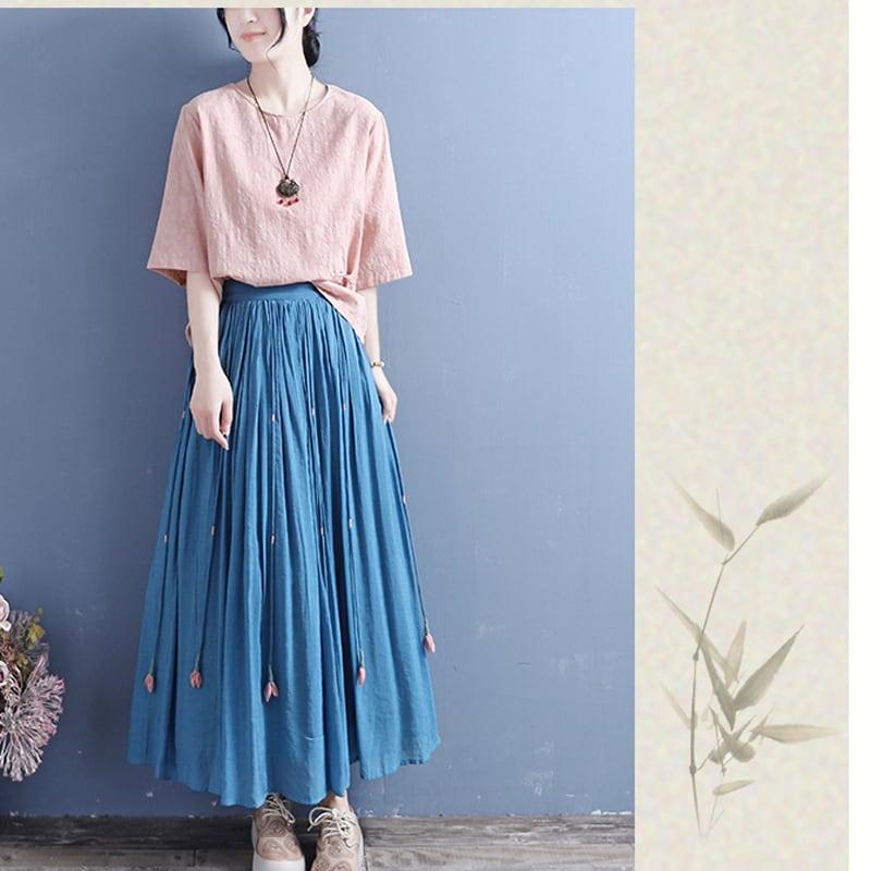 6color プリンジ 中華服 レトロ カジュアル ホワイト グリーン ブルー ブラック ピンク パープル - 画像 (8)