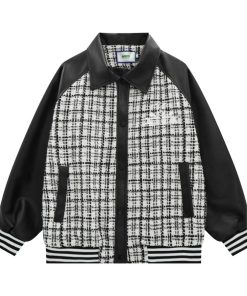 3color アウター 男女兼用 メンズ チェック柄 ベージュ ブラック ピンク
