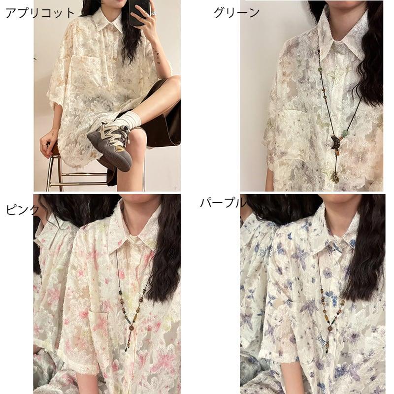 4color トップス 半袖 男女兼用 メンズ カジュアル アプリコット グリーン ピンク パープル