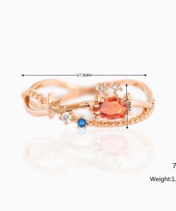 女性のための海洋動物の輪はジルコンスターリングゴールドカニタツノオトシゴクジラリングティーンガールズ母の日のクリスマスジュエリー、ワンサイズ:7