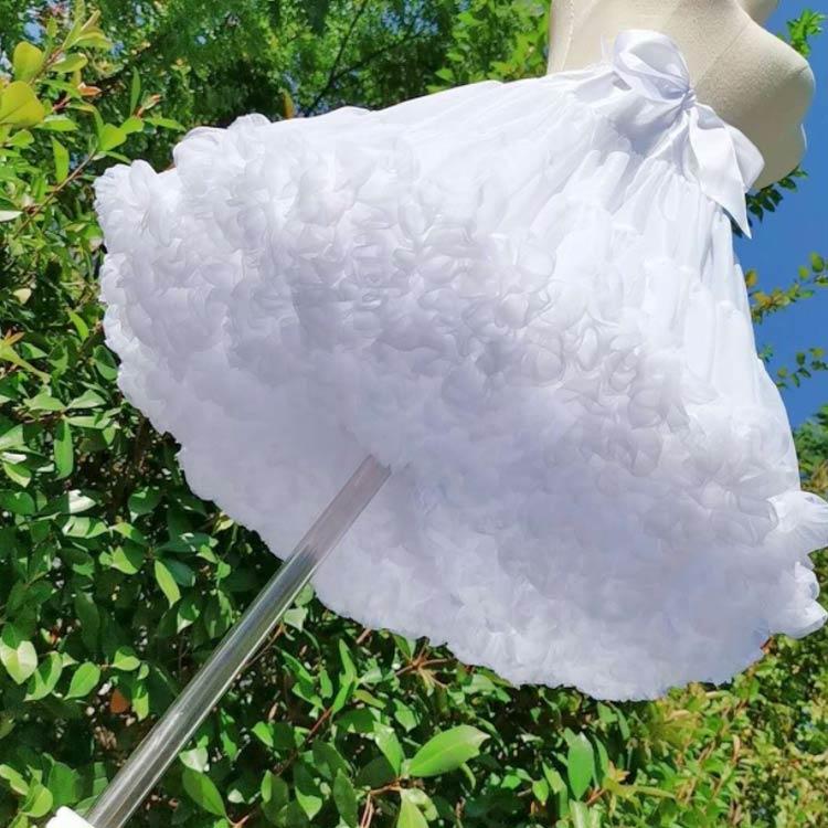 フリルいっぱいパニエ 45cm丈 スカート ボリューム チュチュスカート 女の子 子供 ドレス キッズ フォーマル 衣装 ハロウィン コスプレ コスチ - 画像 (4)