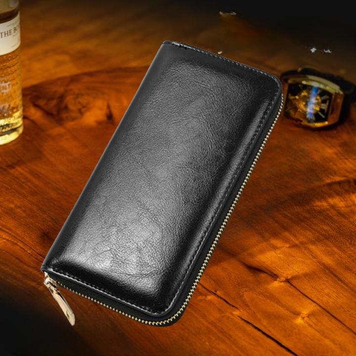 財布 メンズ 長財布 本革 レザー ラウンドファスナー 大容量 緑 - 画像 (8)