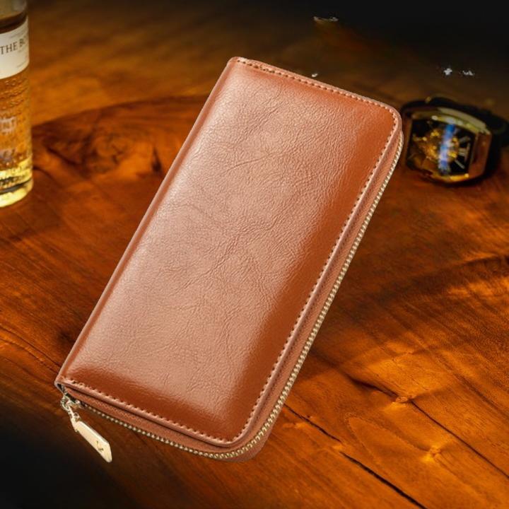 財布 メンズ 長財布 本革 レザー ラウンドファスナー 大容量 緑 - 画像 (9)