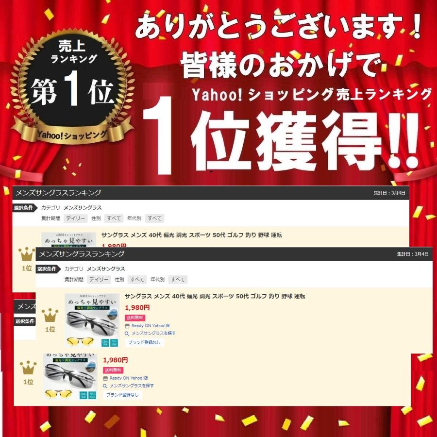 サングラス メンズ 偏光 調光 スポーツ ゴルフ 釣り 野球 運転 40代 50代