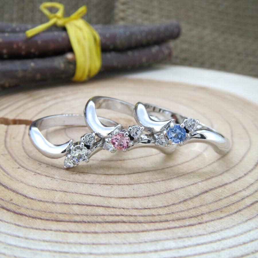 リング 3石 スワロフスキー クリスタル 3石展開 シルバー クリア ピンク ブルー 9号 11号 13号 15号 17号 送料無料 - 画像 (2)