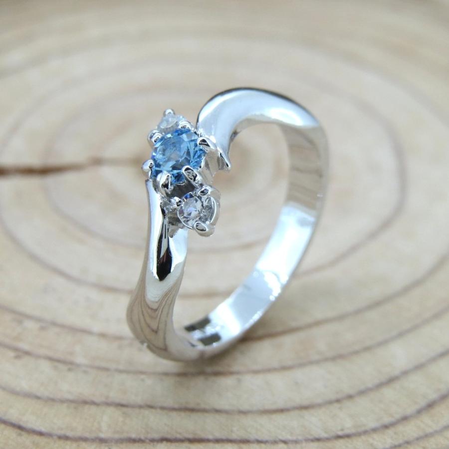 リング 3石 スワロフスキー クリスタル 3石展開 シルバー クリア ピンク ブルー 9号 11号 13号 15号 17号 送料無料 - 画像 (5)