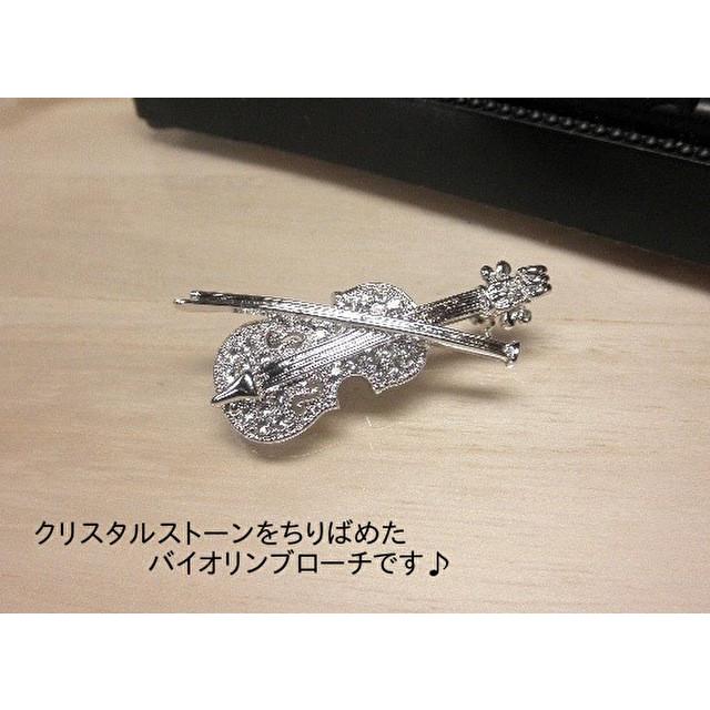 ブローチ 楽器 ピアノ バイオリン チェロ ハープ シルバー オーケストラ スワロフスキー - 画像 (3)