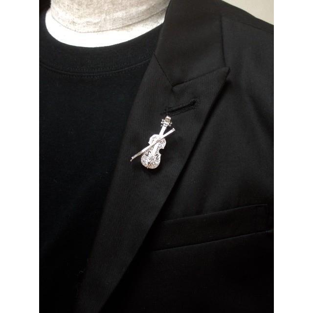 ブローチ 楽器 ピアノ バイオリン チェロ ハープ シルバー オーケストラ スワロフスキー - 画像 (4)