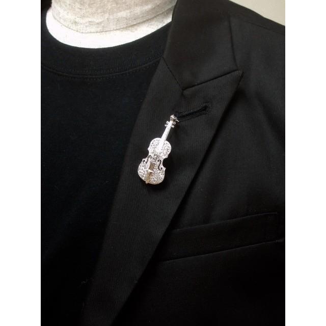 ブローチ 楽器 ピアノ バイオリン チェロ ハープ シルバー オーケストラ スワロフスキー - 画像 (7)