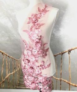 衣装 装飾 ドレス モチーフチュールモチーフ レースアップリケ レースモチーフ 刺繍モチーフ ピンク 衣装モチーフ ウェディング レオタードモチーフ