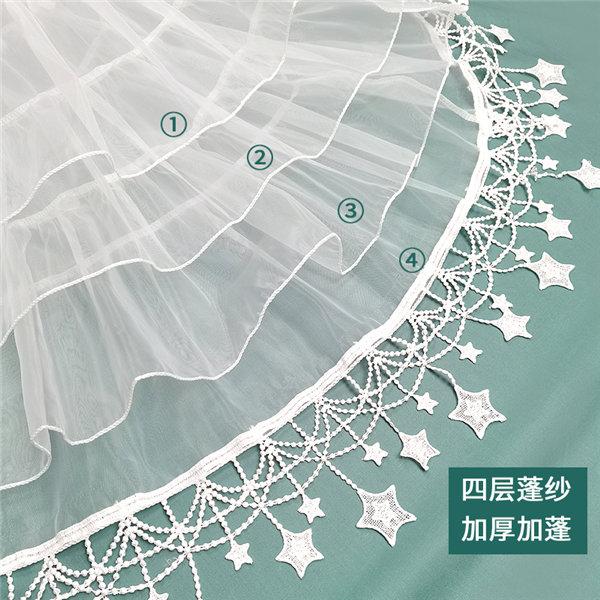 パニエ レディース スカート ロリータ ワイヤー無し ゴスロリ ソフトチュール ボリュームアップ ホワイト 星刺繍 チュールスカート - 画像 (4)